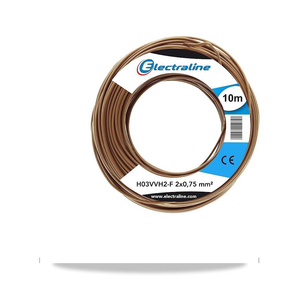 صورة منتج Cable H03VVH2 F, 2 كابل وسلك 2 X 0.75 مم 10 متر الكترالين – اللون ذهبي – المادة النحاس - كود الصنف reemco-2027-1507731 - ماركة يباع من خلال reemco - توريد وتصوير حصري لشركة ريمكو القابضة السعودية