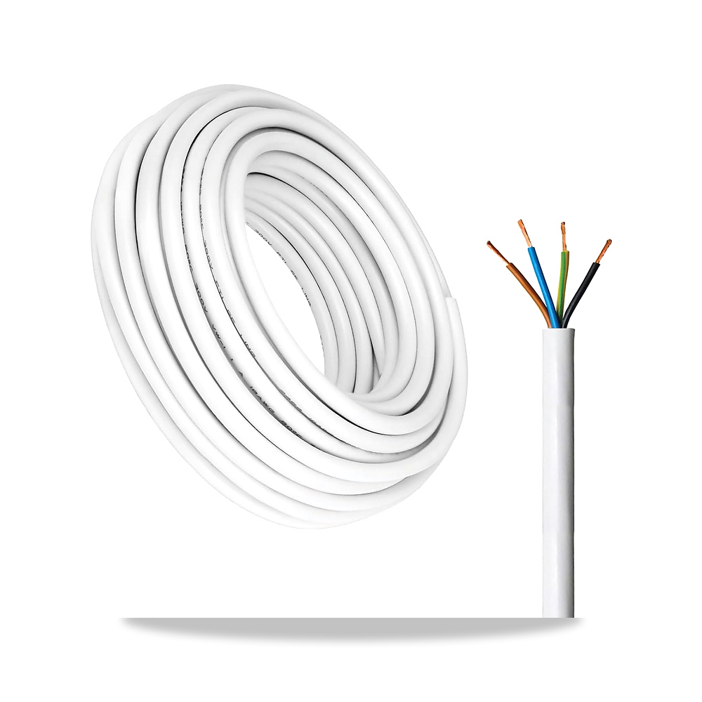 صورة منتج كيبل كهربائي رباعي النواة من دورافل، سلك طاقة معزول من بلاستيك PVC بلون ابيض، موصلات نحاسية مرنة - كود الصنف reemco-2027-1507844 - ماركة يباع من خلال reemco - توريد وتصوير حصري لشركة ريمكو القابضة السعودية