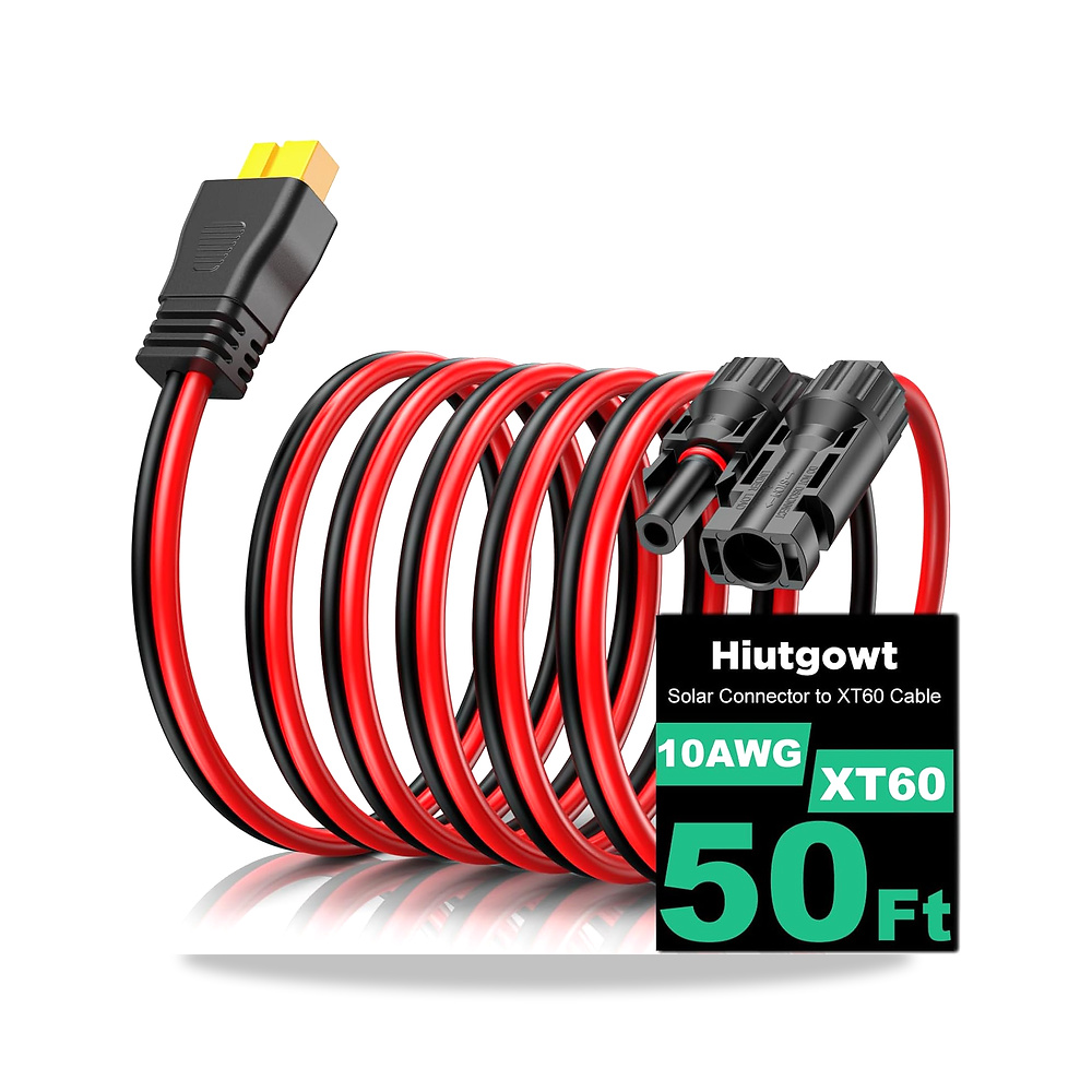 صورة منتج كيبل تمديد طاقة شمسية اكس تي 60 بطول 50 قدم لمحطة الطاقة المحمولة من هيوتجوت 10AWG Hiutgowt - كود الصنف reemco-2027-1510176 - ماركة يباع من خلال reemco - توريد وتصوير حصري لشركة ريمكو القابضة السعودية