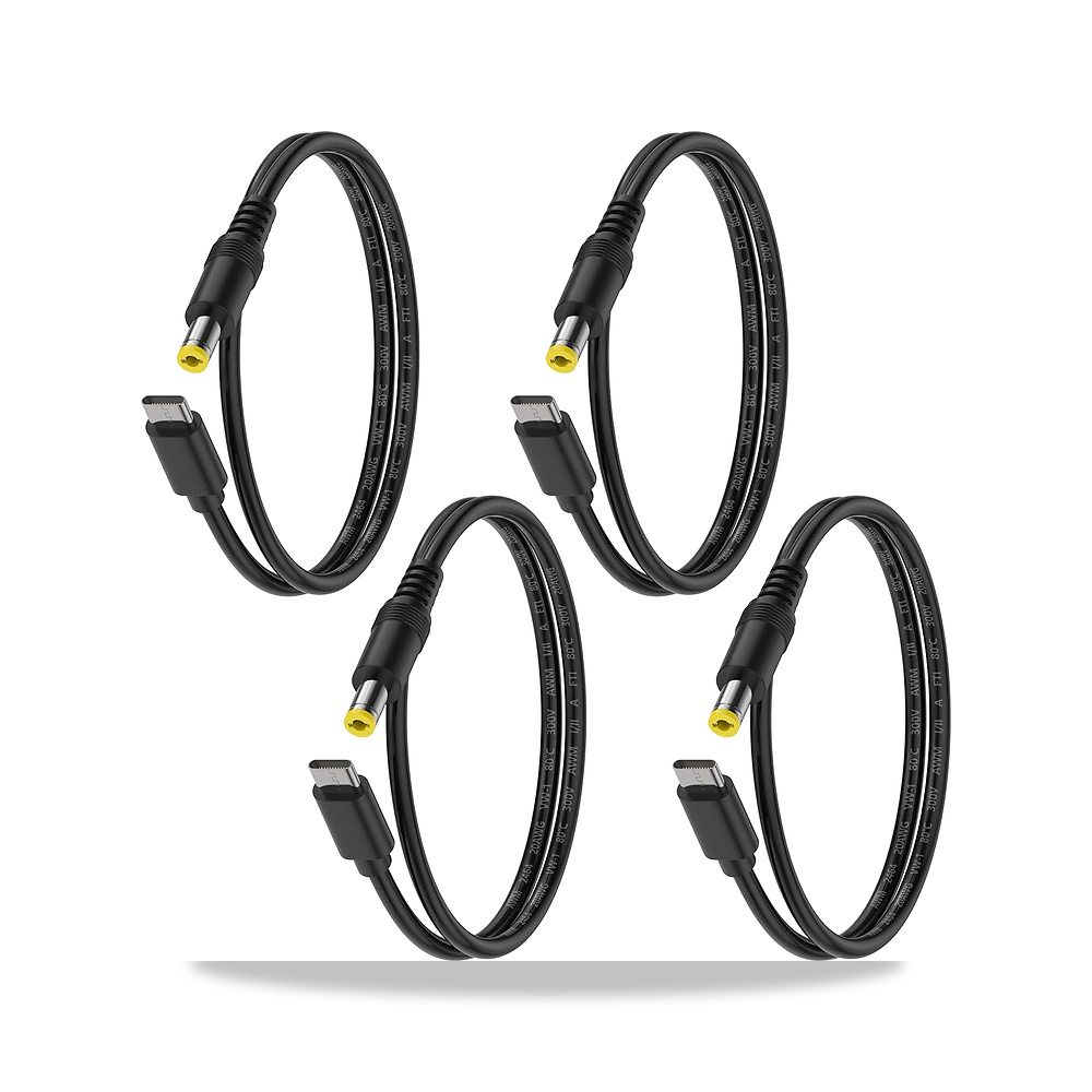 صورة منتج سلك طاقة 8.6 انش 22AWG تيار مستمر 5.5 × 2.5 ملم ذكر الى USB-C ذكر، 4 قطع من MIKRUI – 3 أمبير – 5 فولت - كود الصنف reemco-2027-1510982 - ماركة يباع من خلال reemco - توريد وتصوير حصري لشركة ريمكو القابضة السعودية