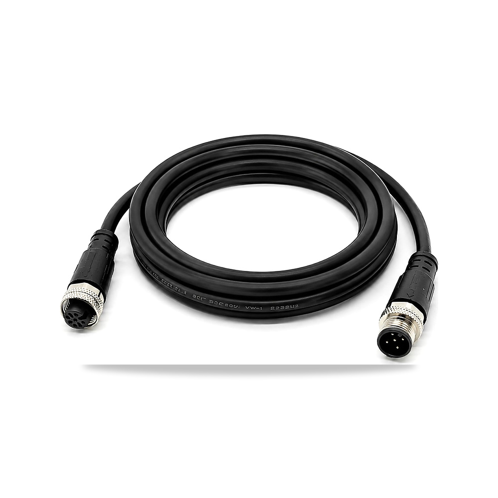 صورة منتج كيبل تمديد طويل M12 بـ5 دبابيس ذكر الى انثى بطول 5 متر 24AWG، سلك صناعي مقاوم للاشتعال من بلاستيك PVC مرمز - كود الصنف reemco-2027-1511406 - ماركة يباع من خلال reemco - توريد وتصوير حصري لشركة ريمكو القابضة السعودية