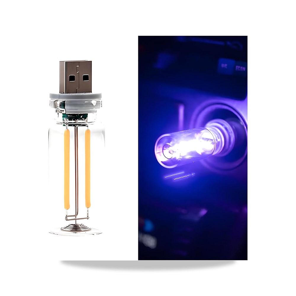 صورة منتج مصباح LED بمنفذ USB للسيارة، زجاجة اضاءة صغيرة للواجهة المحيطة، ملحقات تزيين ليلي محمول، عالمي لسيارات الدفع - كود الصنف reemco-2027-1511682 - ماركة يباع من خلال reemco - توريد وتصوير حصري لشركة ريمكو القابضة السعودية