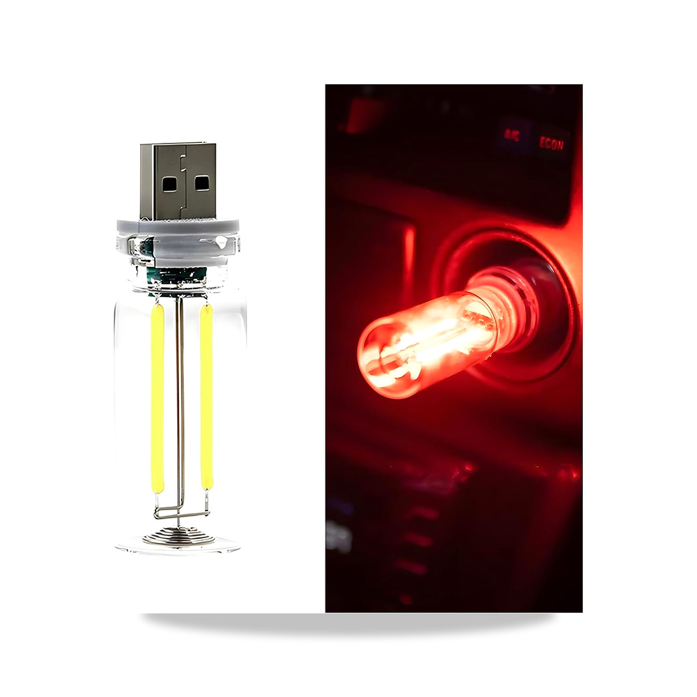 صورة منتج مصباح LED بمنفذ USB للسيارة، زجاجة اضاءة صغيرة للواجهة المحيطة، ملحقات تزيين ليلي محمول عالمي لسيارات الدفع – المقاس 2.36 × 0.8 بوصة - كود الصنف reemco-2027-1511688 - ماركة يباع من خلال reemco - توريد وتصوير حصري لشركة ريمكو القابضة السعودية