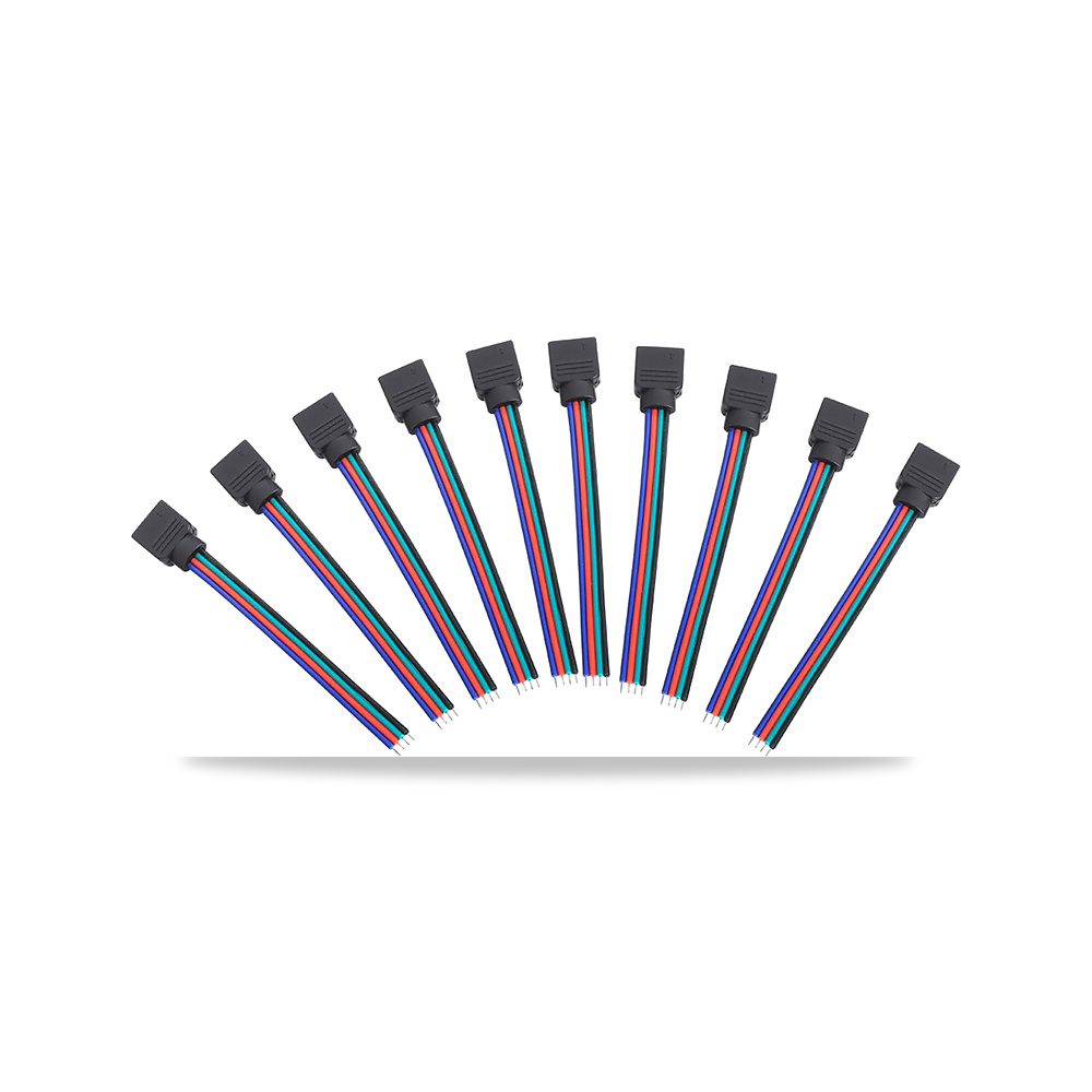 صورة منتج شريط اضاءة LED بـ4 دبابيس ذكر وانثى، كيبل سلك موصل 10 قطع لـ 3528 5050 اس ام دي بدون لحام مناسب لشريط LED - كود الصنف reemco-2027-1511959 - ماركة يباع من خلال reemco - توريد وتصوير حصري لشركة ريمكو القابضة السعودية