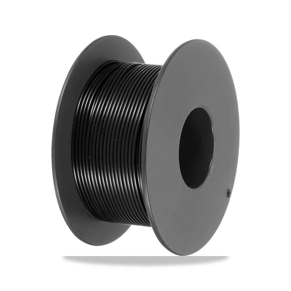 صورة منتج جيني سلك ربط مجدول من بلاستيك PVC 28AWG بطول 30 متر/96 قدم، اسود، سلك نحاسي مغلف بالقصدير UL1007 للتوصيل - كود الصنف reemco-2027-1512519 - ماركة يباع من خلال reemco - توريد وتصوير حصري لشركة ريمكو القابضة السعودية