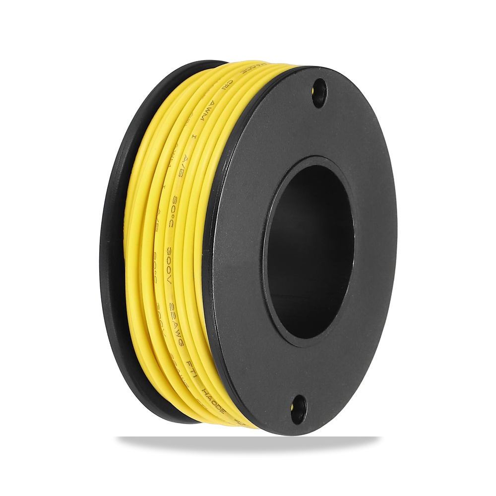 صورة منتج جيني سلك ربط مجدول من بلاستيك PVC 22AWG بطول 10 متر/33 قدم، اصفر، سلك نحاسي مغلف بالقصدير UL1007 للتوصيل - كود الصنف reemco-2027-1512578 - ماركة يباع من خلال reemco - توريد وتصوير حصري لشركة ريمكو القابضة السعودية