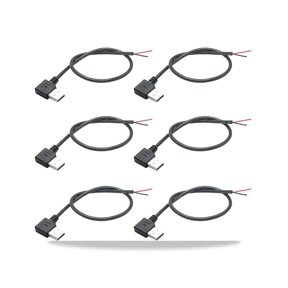 صورة منتج كيبل طاقة 6 قطع 90 درجة بدبوسين USB 2.0 بطول 30 سم بطرف مفتوح، لاجهزة USB 12 فولت/3 امبير مثبتة او اصلاح - كود الصنف reemco-2027-1512794 - ماركة يباع من خلال reemco - توريد وتصوير حصري لشركة ريمكو القابضة السعودية