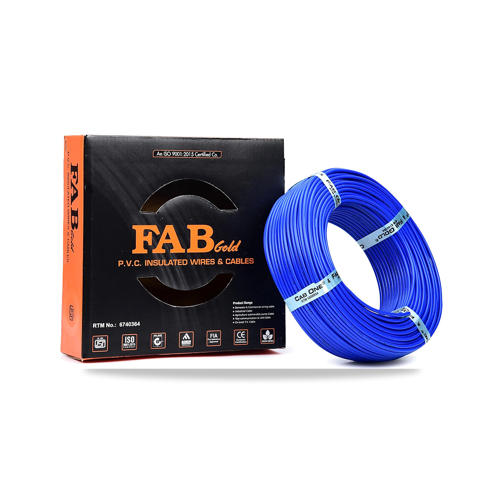 صورة منتج كيبل سلك كهربائي متعدد الجدائل من بلاستيك PVC بطول 91 متر مربع من فاب جولد FAB GOLD – اللون أزرق – المادة النحاس - كود الصنف reemco-2027-1512811 - ماركة يباع من خلال reemco - توريد وتصوير حصري لشركة ريمكو القابضة السعودية