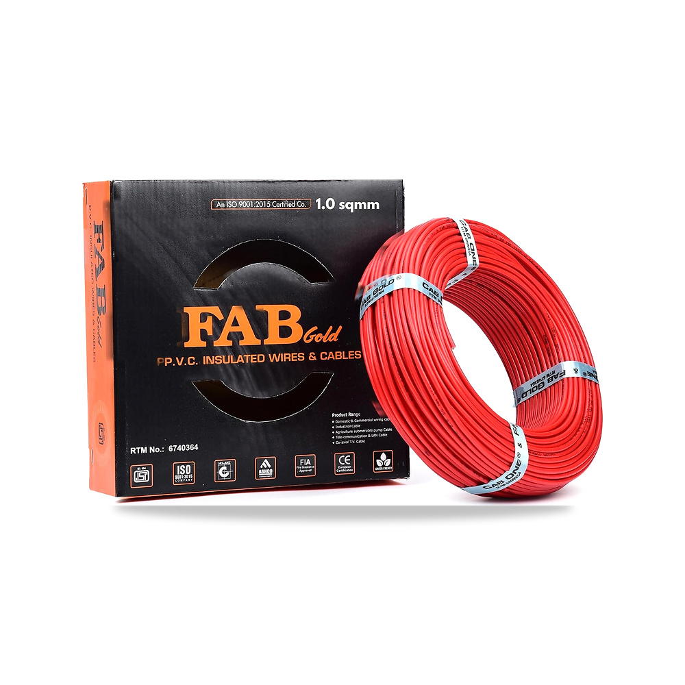 صورة منتج كيبل سلك كهربائي متعدد الجدائل من بلاستيك PVC بطول 91 متر مربع من فاب جولد FAB GOLD – اللون أحمر – المادة نحاس - كود الصنف reemco-2027-1512813 - ماركة يباع من خلال reemco - توريد وتصوير حصري لشركة ريمكو القابضة السعودية