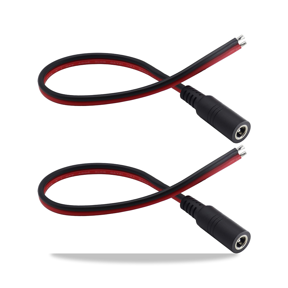 صورة منتج كيبل طاقة 14AWG تيار مستمر 5.5 ملم × 2.1 ملم انثى مفتوح الطرف DC5521، تحويل تمديد الطاقة مناسب لكاميرا - كود الصنف reemco-2027-1513160 - ماركة يباع من خلال reemco - توريد وتصوير حصري لشركة ريمكو القابضة السعودية