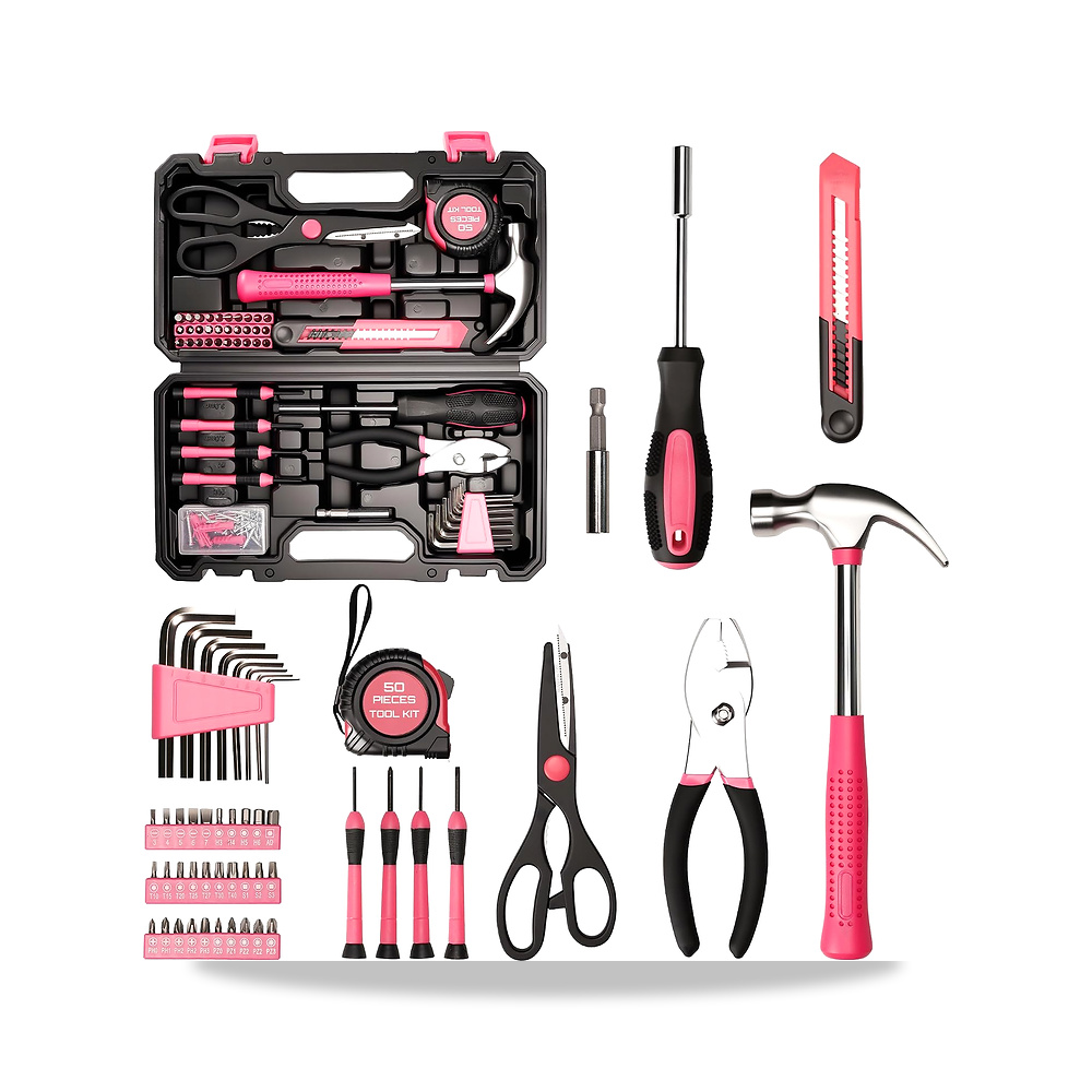 صورة منتج مجموعة ادوات منزلية صغيرة للنساء من 50 قطعة بلون زهري ANXTECH – اللون Pink – المادة سبائك فولاذية - كود الصنف reemco-2027-1517196 - ماركة يباع من خلال reemco - توريد وتصوير حصري لشركة ريمكو القابضة السعودية