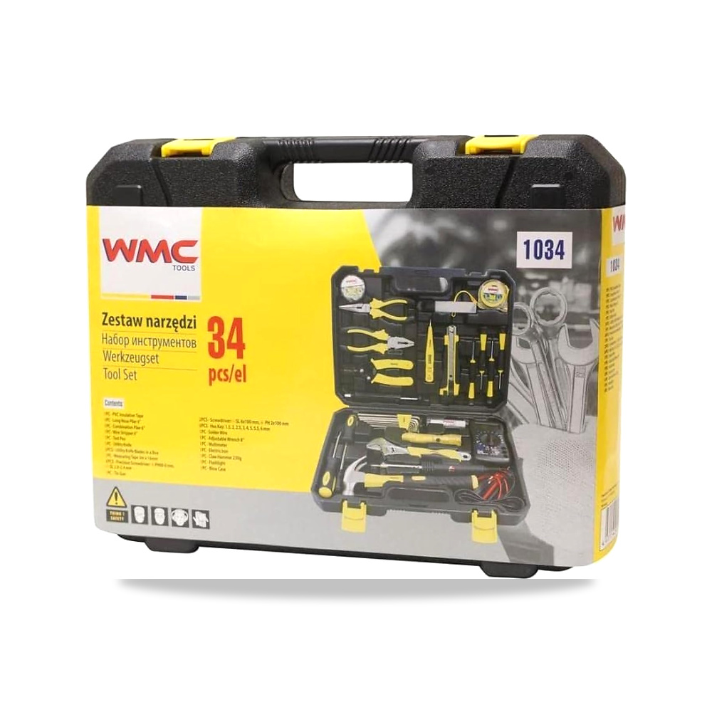 صورة منتج مجموعة ادوات دبليو ام سي 34 قطعة WMC TOOLS – المادة حديد – مادة المقبض حديد - كود الصنف reemco-2027-1519163 - ماركة يباع من خلال reemco - توريد وتصوير حصري لشركة ريمكو القابضة السعودية