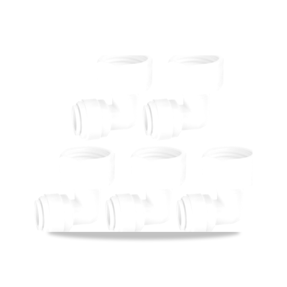 صورة منتج عبوة من 5 قطع كوع 1/2 انش انثى معرف السن الى قطر خارجي خرطوم 3/8 انش، موصل سريع مع حلقات مطاطية تعمل بالضغط - كود الصنف reemco-2027-1523257 - ماركة يباع من خلال reemco - توريد وتصوير حصري لشركة ريمكو القابضة السعودية