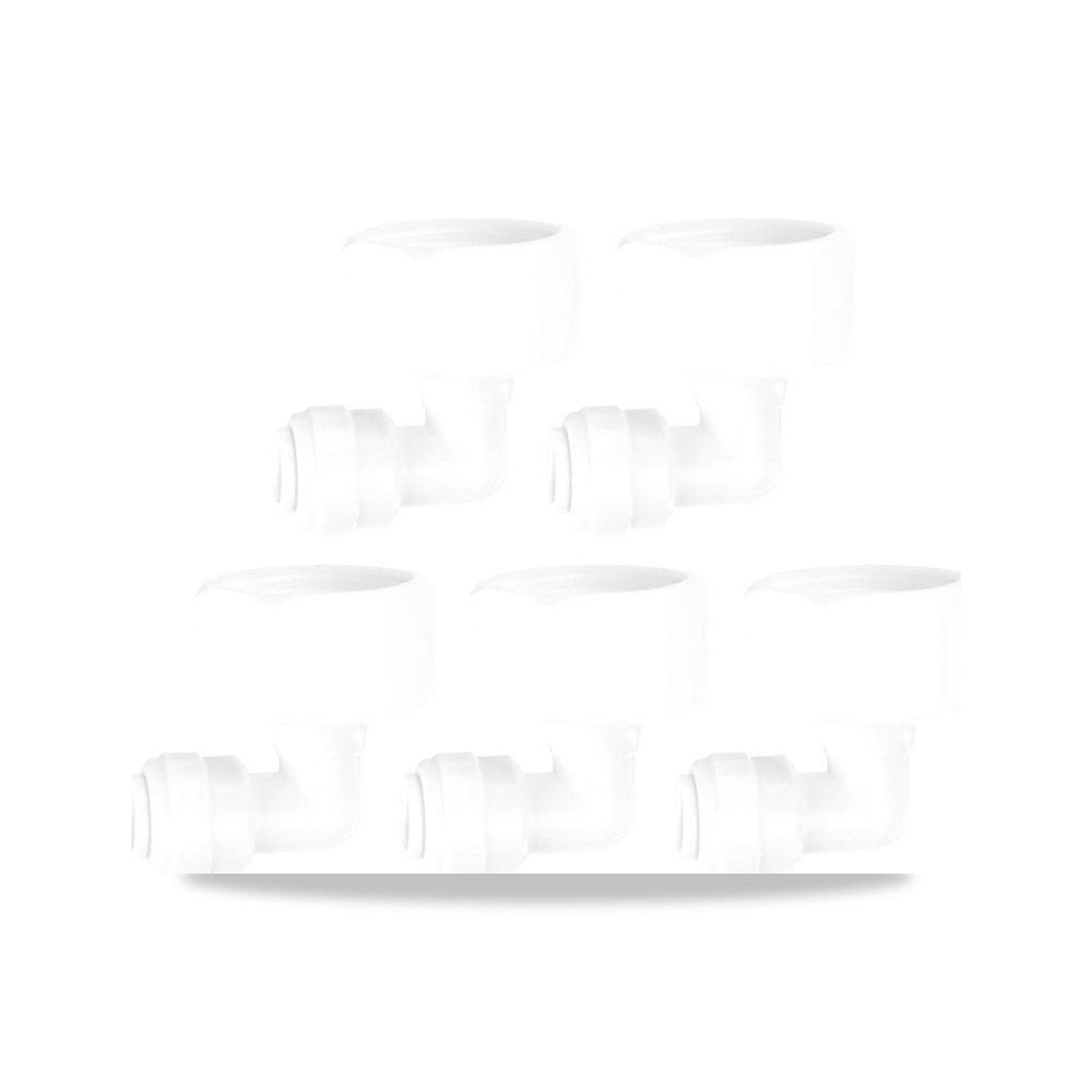 صورة منتج عبوة من 5 قطع كوع 1/2 انش انثى معرف السن الى خرطوم بقطر خارجي 1/4 انش، موصل سريع مع حلقات مطاطية تعمل بالضغط - كود الصنف reemco-2027-1523263 - ماركة يباع من خلال reemco - توريد وتصوير حصري لشركة ريمكو القابضة السعودية