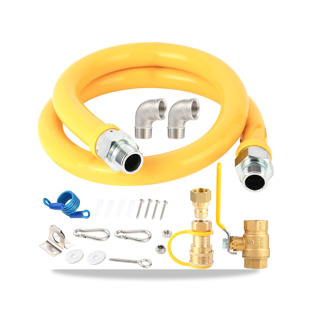 صورة منتج مجموعة نظام امان 1675kit48، خرطوم خط غاز مرن 3/4 × 48 انش مع تركيبات توصيل سريع، موصل الغاز، خط غاز طبيعي - كود الصنف reemco-2027-1524444 - ماركة يباع من خلال reemco - توريد وتصوير حصري لشركة ريمكو القابضة السعودية