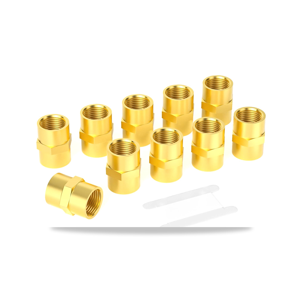 صورة منتج غاشر 10 قطع تركيب انابيب نحاسية، وصلة انبوب انثى 1/2 انش × 1/2 انش – المقاس 1/2″ NPT – المادة نحاس أصفر - كود الصنف reemco-2027-1524451 - ماركة يباع من خلال reemco - توريد وتصوير حصري لشركة ريمكو القابضة السعودية