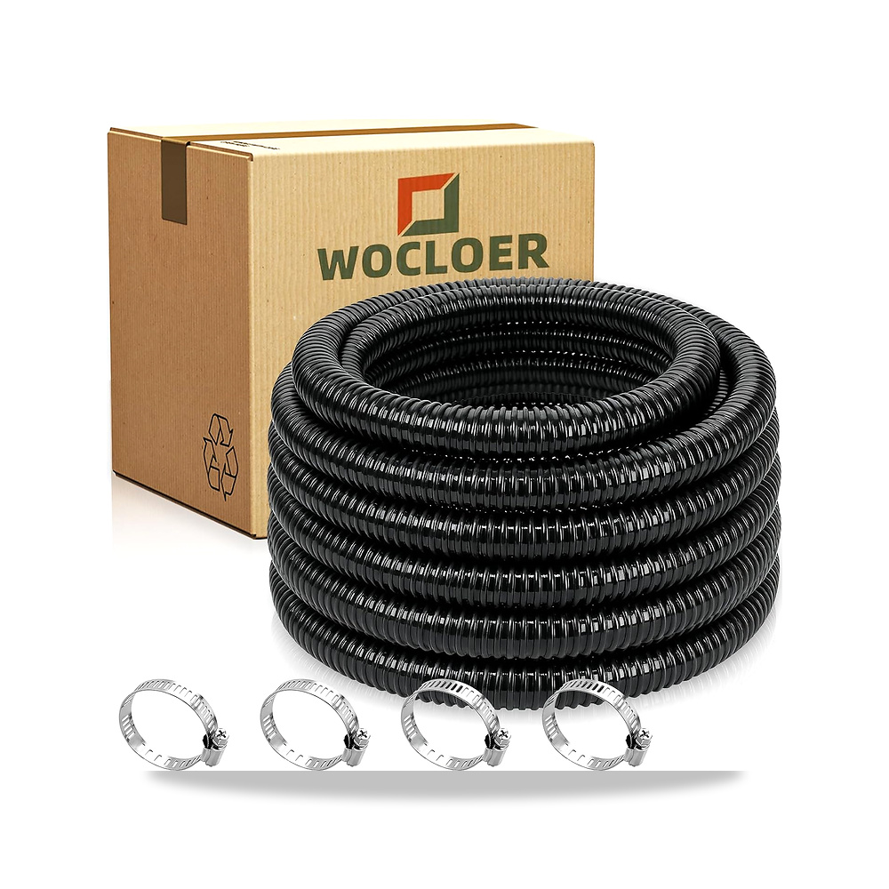 صورة منتج وكلوير خرطوم بركة اسود مموج مرن من بلاستيك PVC مقاس 1 انش × 10 قدم، انبوب من PVC معزز ومقاوم للتشابك للمضخات - كود الصنف reemco-2027-1524463 - ماركة يباع من خلال reemco - توريد وتصوير حصري لشركة ريمكو القابضة السعودية