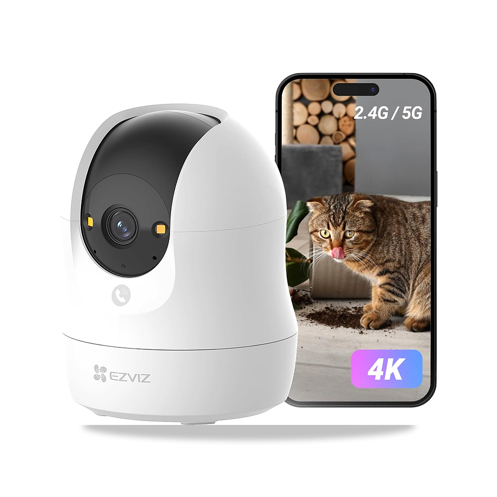 صورة منتج كاميرا مراقبة داخلية 4K واي فاي °360 من EZVIZ، IP للكشف عن الأشخاص/الحيوانات الأليفة/الضوضاء، تتبع التكبير - كود الصنف reemco-2027-1525193 - ماركة يباع من خلال reemco - توريد وتصوير حصري لشركة ريمكو القابضة السعودية