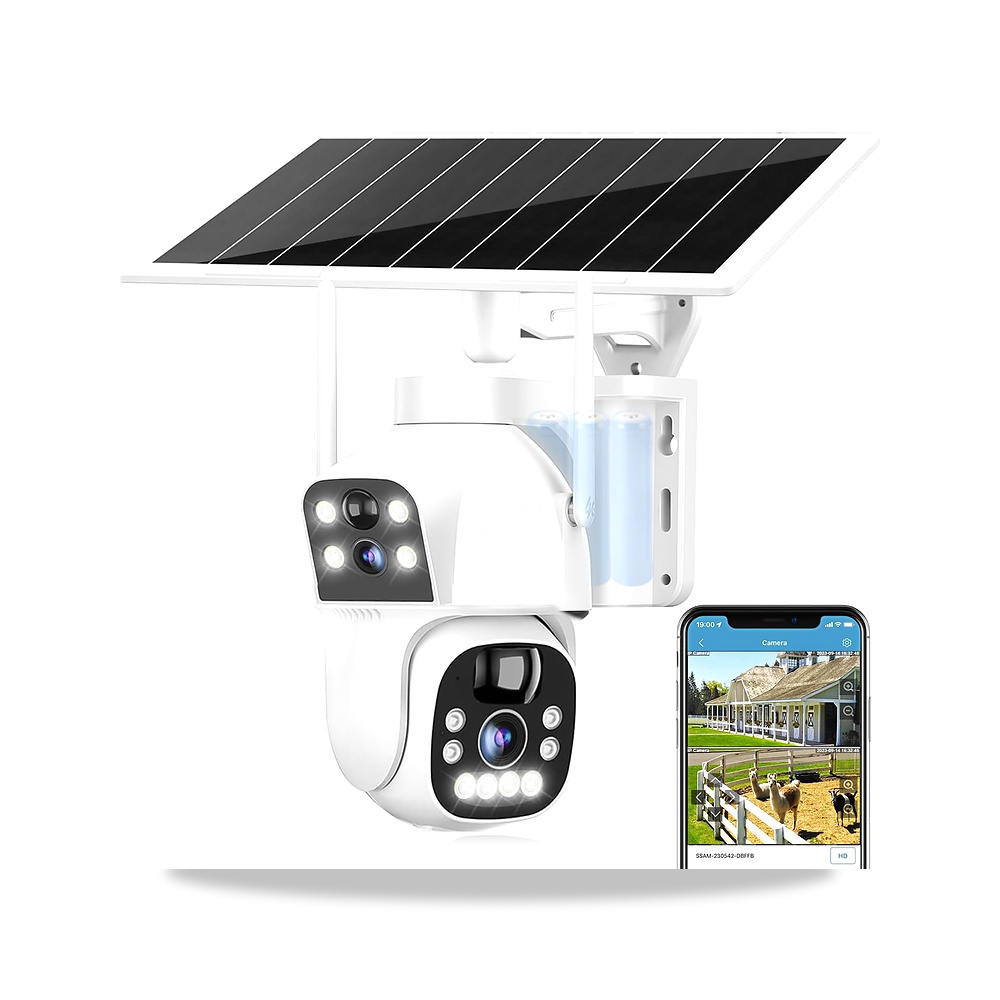 صورة منتج كاميرا مراقبة خارجية 4K سولار 4G، 6MP PTZ 360 رؤية ليلية ملونة كاملة، عدستين توضح 2 رؤية، كشف الحركة سيكسوملكلز - كود الصنف reemco-2027-1525216 - ماركة يباع من خلال reemco - توريد وتصوير حصري لشركة ريمكو القابضة السعودية