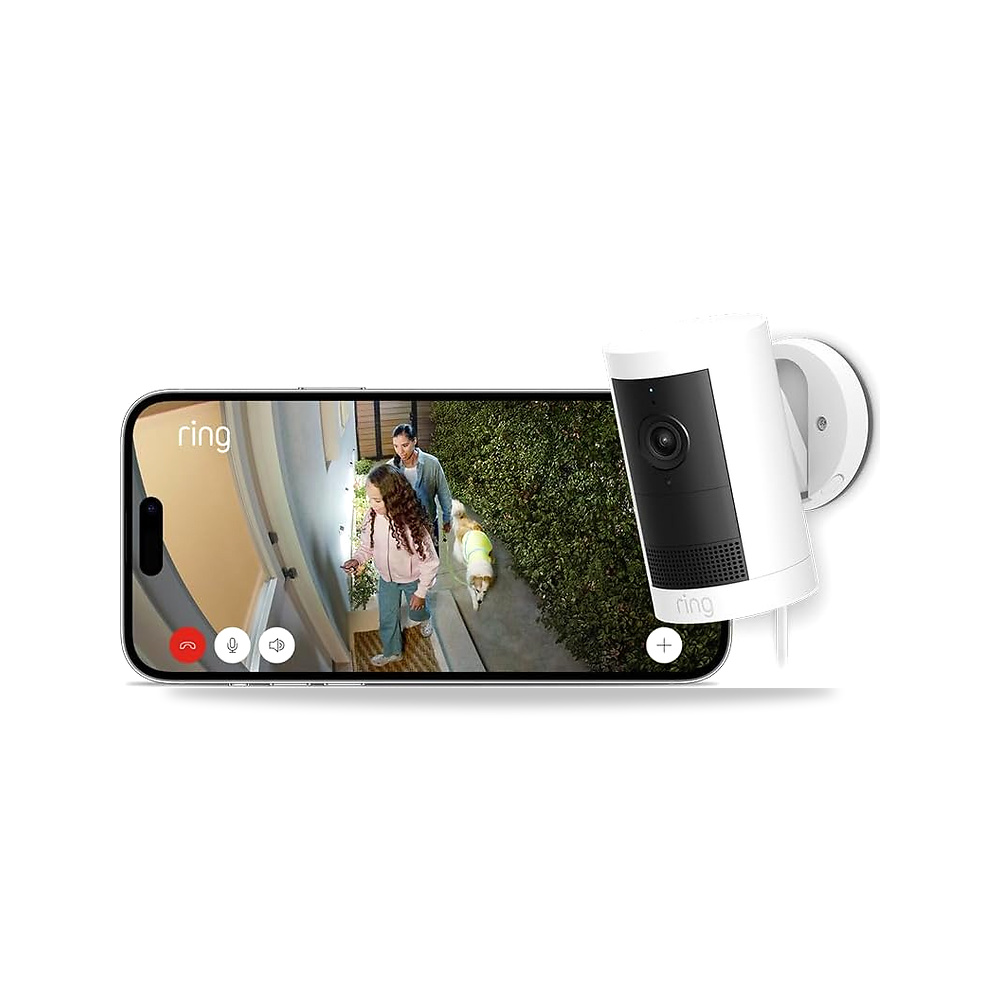 صورة منتج كاميرا Ring Outdoor Camera Plus (بالقابس ) – فيديو بزاوية واسعة بدقة 2K عبر تقنية Vision – كاميرا مراقبة - كود الصنف reemco-2027-1525632 - ماركة يباع من خلال reemco - توريد وتصوير حصري لشركة ريمكو القابضة السعودية
