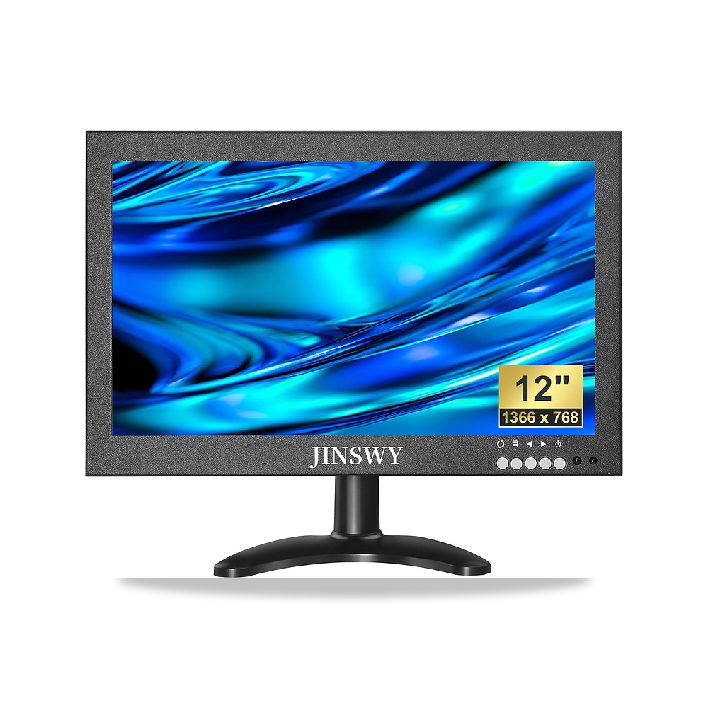 صورة منتج شاشة مراقبة صغيرة 12 انش من جينسوي، معدنية IPS 1366×768، مدخل HDMI/VGA/AV/BNC/USB، مكبرات صوت مدمجة وجهاز - كود الصنف reemco-2027-1526060 - ماركة يباع من خلال reemco - توريد وتصوير حصري لشركة ريمكو القابضة السعودية