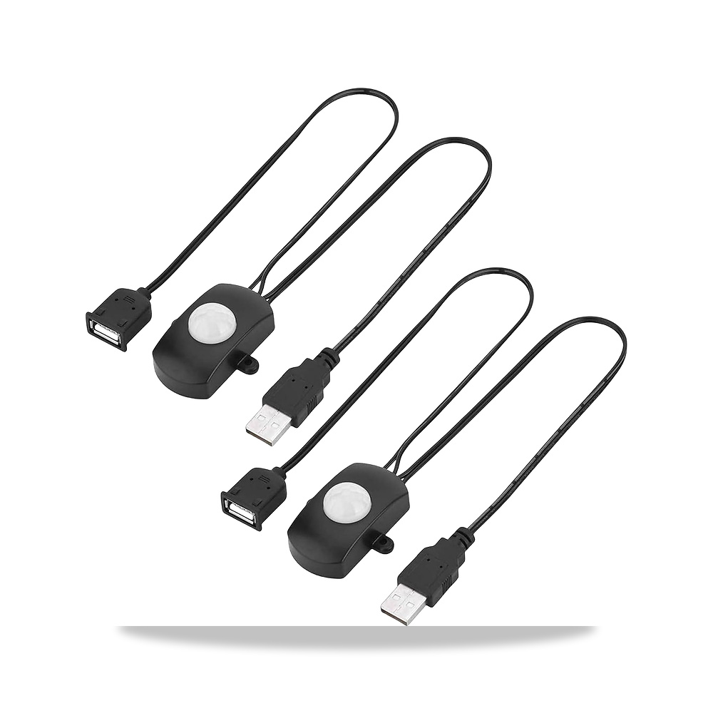 صورة منتج مفتاح مستشعر الحركة 5 فولت قطعتين من كليرهيل مع موصل USB ذكر وأنثى (أسود)، تلقائي لإضاءة LED الداخلية DIY - كود الصنف reemco-2027-1526581 - ماركة يباع من خلال reemco - توريد وتصوير حصري لشركة ريمكو القابضة السعودية