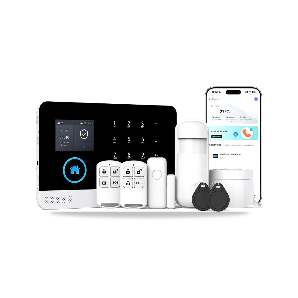 صورة منتج مجموعة نظام انذار منزلي لاسلكي من بي جي اس تي، WLAN (2.4G) جي اس ام 2G، تطبيق تويا سمارت لايف، امان للباب - كود الصنف reemco-2027-1526880 - ماركة يباع من خلال reemco - توريد وتصوير حصري لشركة ريمكو القابضة السعودية