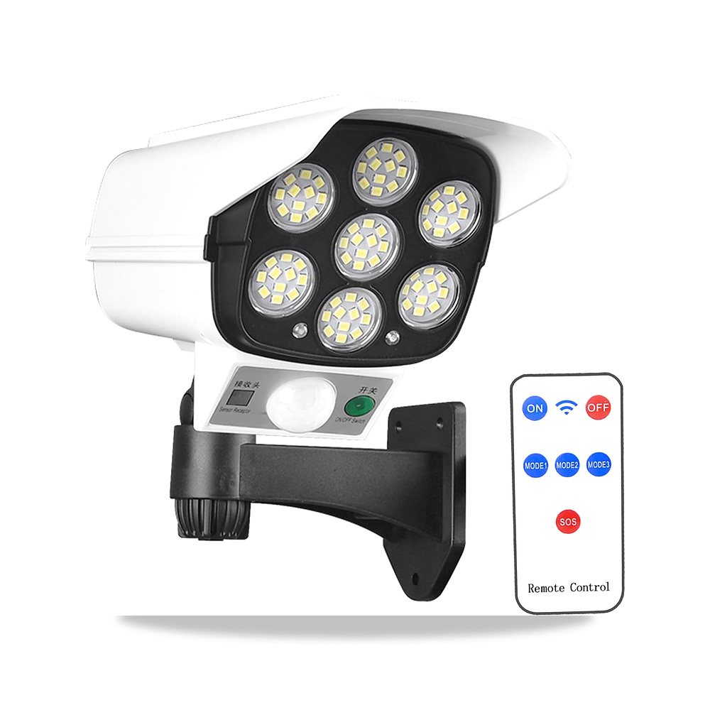 صورة منتج مصابيح LED تعمل بالطاقة الشمسية بتصنيف IP65 لمقاومة المياه والغبار، كاميرا وهمية لحماية جسم الانسان - كود الصنف reemco-2027-1527125 - ماركة يباع من خلال reemco - توريد وتصوير حصري لشركة ريمكو القابضة السعودية