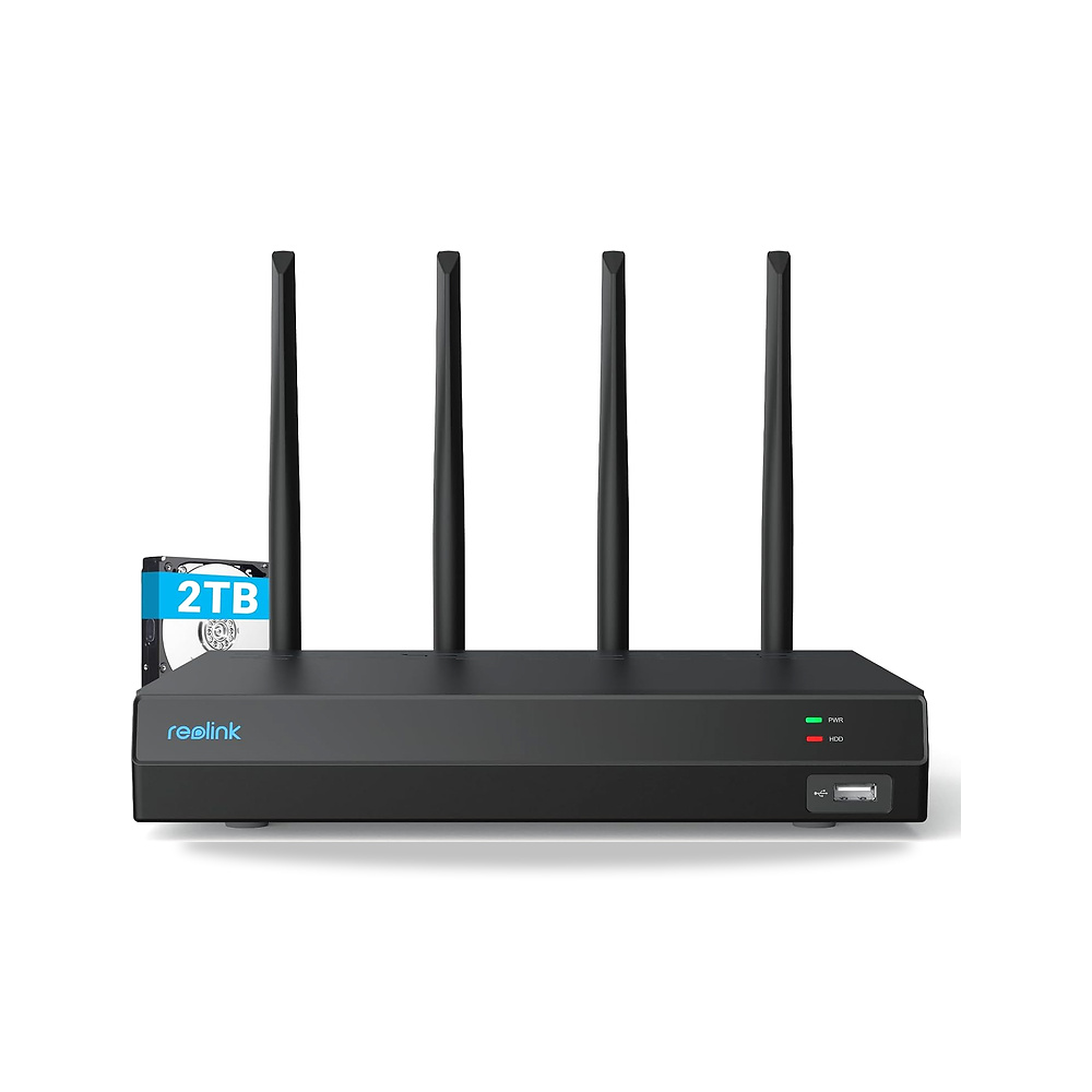 صورة منتج ريو لينك 4K 12CH NVR، واي فاي 6 ثنائي النطاق، قرص صلب مدمج 2TB، H.265، يدعم واي فاي وكاميرات موديل RLN12W - كود الصنف reemco-2027-1527482 - ماركة يباع من خلال reemco - توريد وتصوير حصري لشركة ريمكو القابضة السعودية