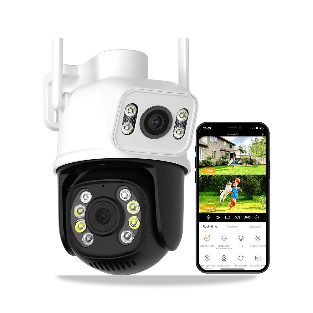 صورة منتج كاميرا IP 6MP PTZ واي فاي مع عدسة مزدوجة ملونة للرؤية الليلية تتبع تلقائي سي تي في للحماية الامنية والتحكم - كود الصنف reemco-2027-1527634 - ماركة يباع من خلال reemco - توريد وتصوير حصري لشركة ريمكو القابضة السعودية