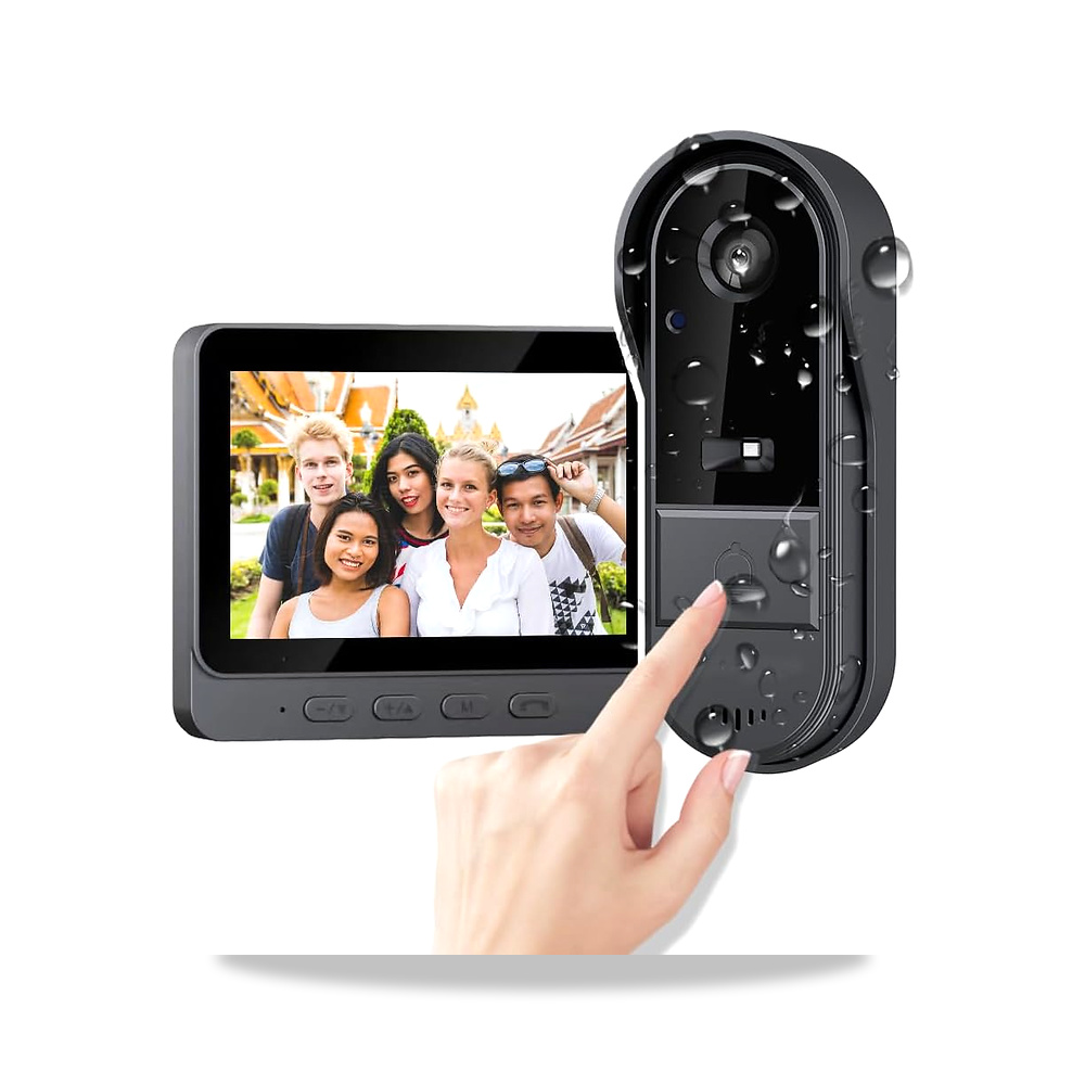 صورة منتج كاميرا جرس باب لاسلكية، جرس باب فيديو مع شاشة ملونة 4.3 انش TKMARS – العرض 4.3″ IPS, resolution 640 x 480. – 5 x 15,3 x 19 سم; 440 جرام - كود الصنف reemco-2027-1527727 - ماركة يباع من خلال reemco - توريد وتصوير حصري لشركة ريمكو القابضة السعودية