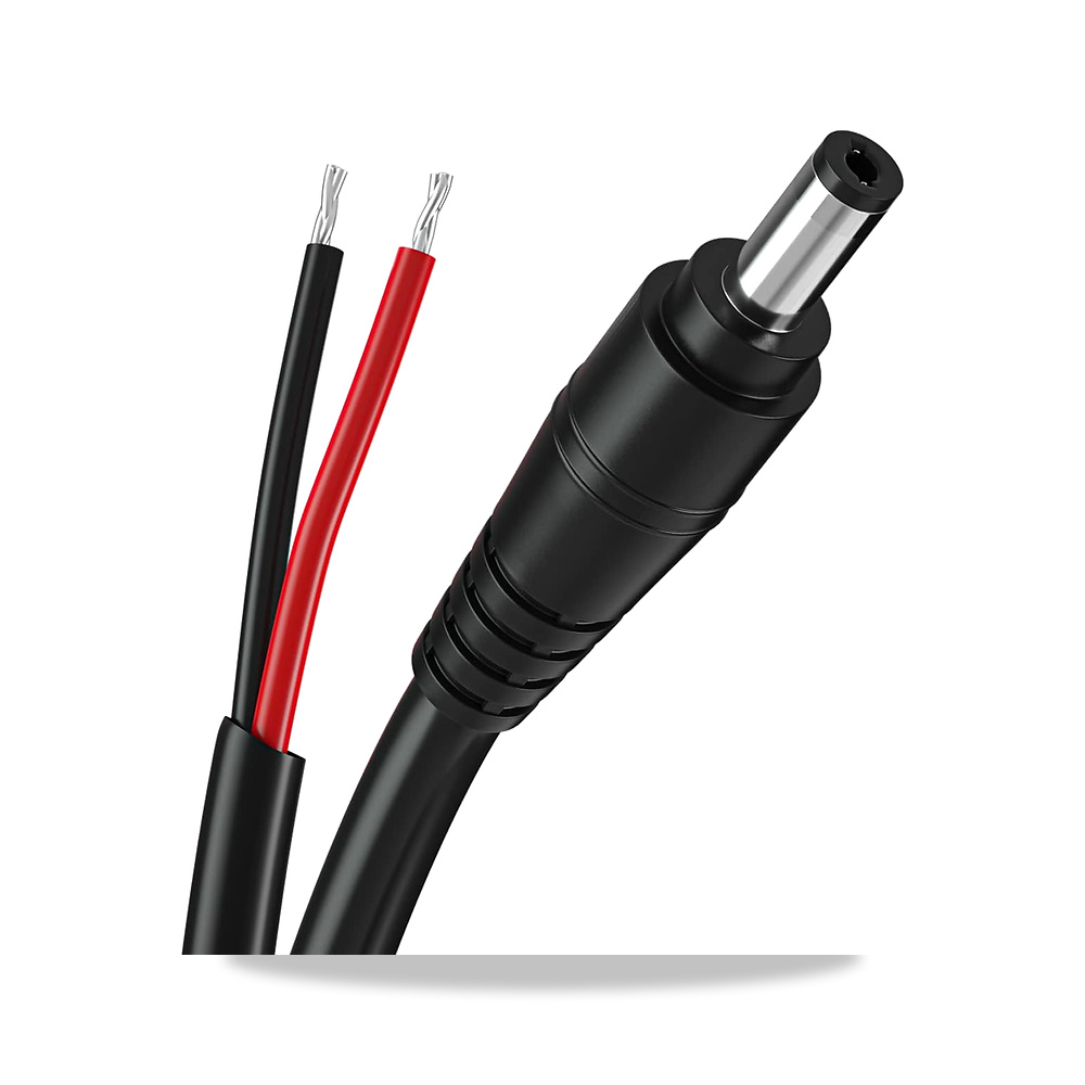 صورة منتج كيبل ضفيرة تيار مستمر، موصل قابس اسطواني مستمر 16AWG 2.1 ملم × 5.5 ملم، ذكر الى سلك عاري بطرف مفتوح، سلك - كود الصنف reemco-2027-1527851 - ماركة يباع من خلال reemco - توريد وتصوير حصري لشركة ريمكو القابضة السعودية