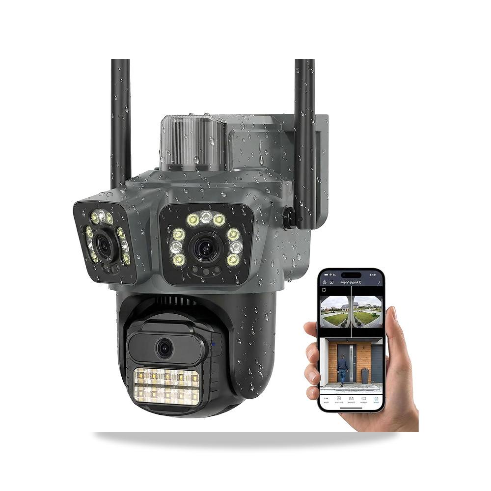 صورة منتج كاميرا مراقبة خارجية واي فاي مع 3 عدسات، تتبع تلقائي 6MP، تغطية 360 درجة، كشف الحركة بالذكاء الاصطناعي، رؤية - كود الصنف reemco-2027-1528006 - ماركة يباع من خلال reemco - توريد وتصوير حصري لشركة ريمكو القابضة السعودية