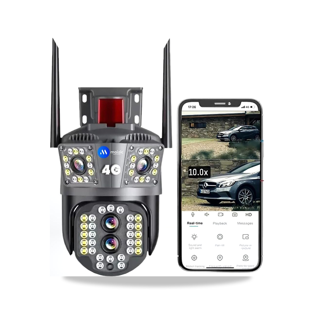 صورة منتج كاميرا مايزيك سمارت هوم 4G شريحة اتصال 10X تكبير بصري 3+3MP FHD 2 عدسة/3 شاشة عرض خارجية CCTV مع صوت ثنائي - كود الصنف reemco-2027-1528244 - ماركة يباع من خلال reemco - توريد وتصوير حصري لشركة ريمكو القابضة السعودية