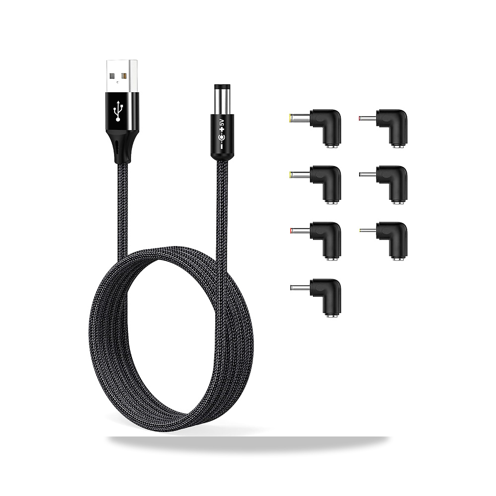 صورة منتج اي جي في اي سلك طاقة USB الى تيار مستمر 5 فولت 5521 (5.5 × 2.1 ملم) – غلاف مضفر من النايلون والالومنيوم - كود الصنف reemco-2027-1528358 - ماركة يباع من خلال reemco - توريد وتصوير حصري لشركة ريمكو القابضة السعودية