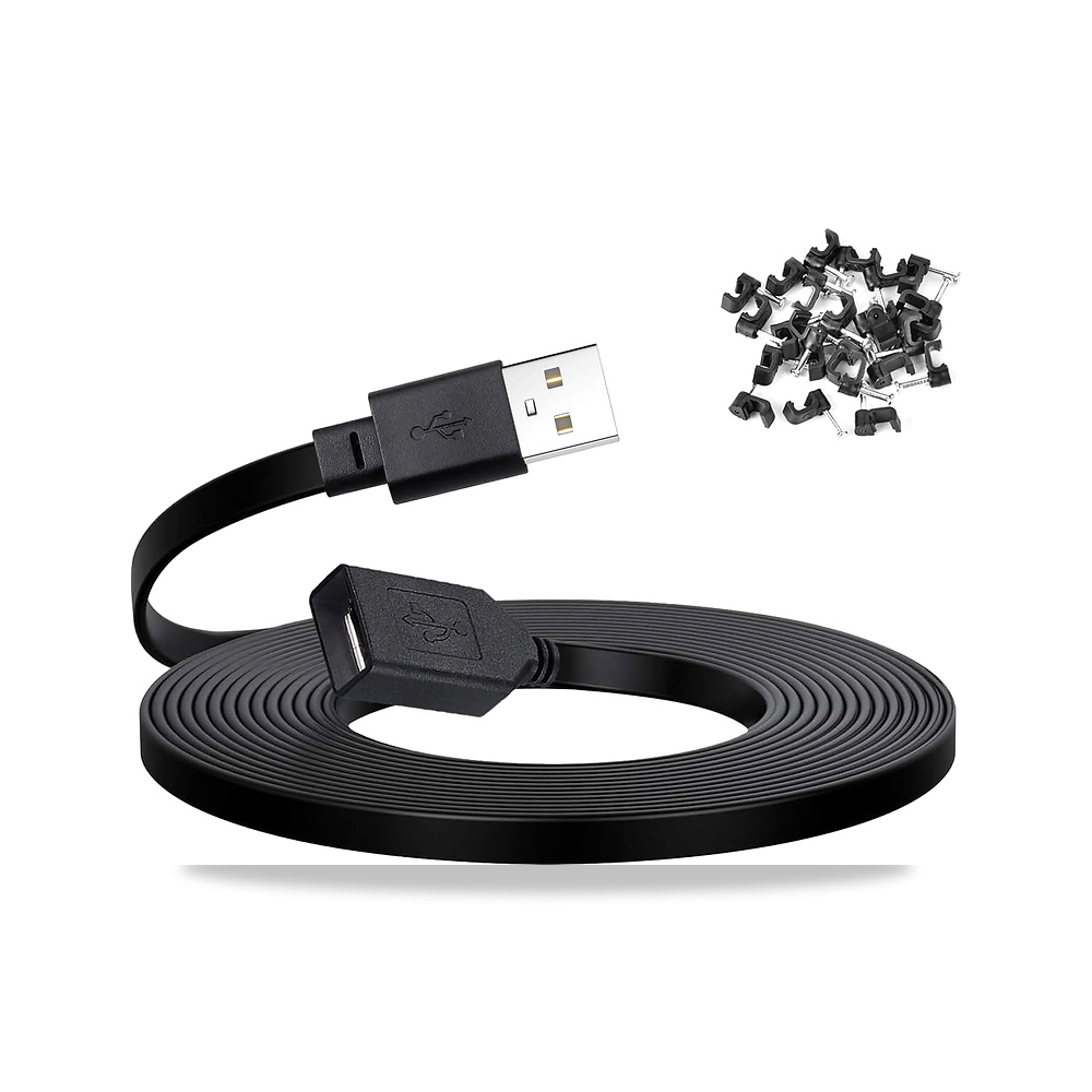 صورة منتج كيبل تمديد بطول 50 قدم لكاميرا وايز في 4 وكاميرا بان v3 الخارجية من ، سلك مسطح USB ذكر الى انثى، اسود YEAOI - كود الصنف reemco-2027-1528375 - ماركة يباع من خلال reemco - توريد وتصوير حصري لشركة ريمكو القابضة السعودية