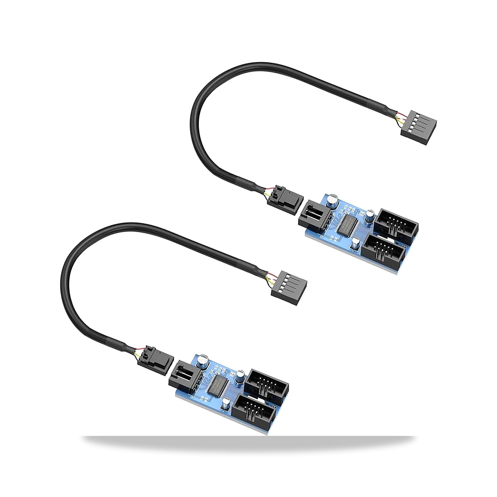 صورة منتج محول مقسم موزع للوحة الام USB 2.0 بـ9 دبابيس من 1 الى 2 – ام بي ون يو اس بي 2.0 انثى الى 2 – كيبل 30 سم - كود الصنف reemco-2027-1528423 - ماركة يباع من خلال reemco - توريد وتصوير حصري لشركة ريمكو القابضة السعودية
