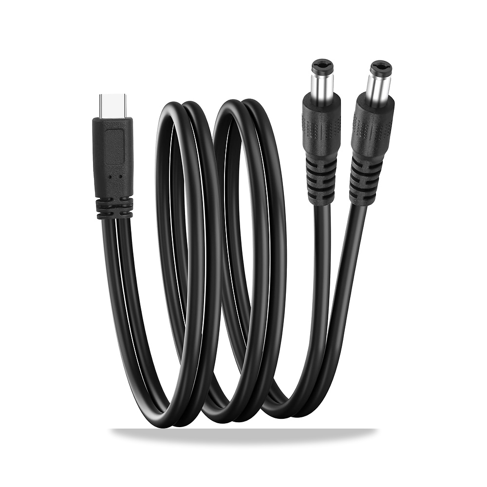 صورة منتج كيبل شحن طاقة USB C الى تيار مستمر 5.5 ملم × 2.1 ملم + 5.5 ملم × 2.5 ملم ذكر الى DC5521+DC5525 ذكر على شكل - كود الصنف reemco-2027-1529744 - ماركة يباع من خلال reemco - توريد وتصوير حصري لشركة ريمكو القابضة السعودية