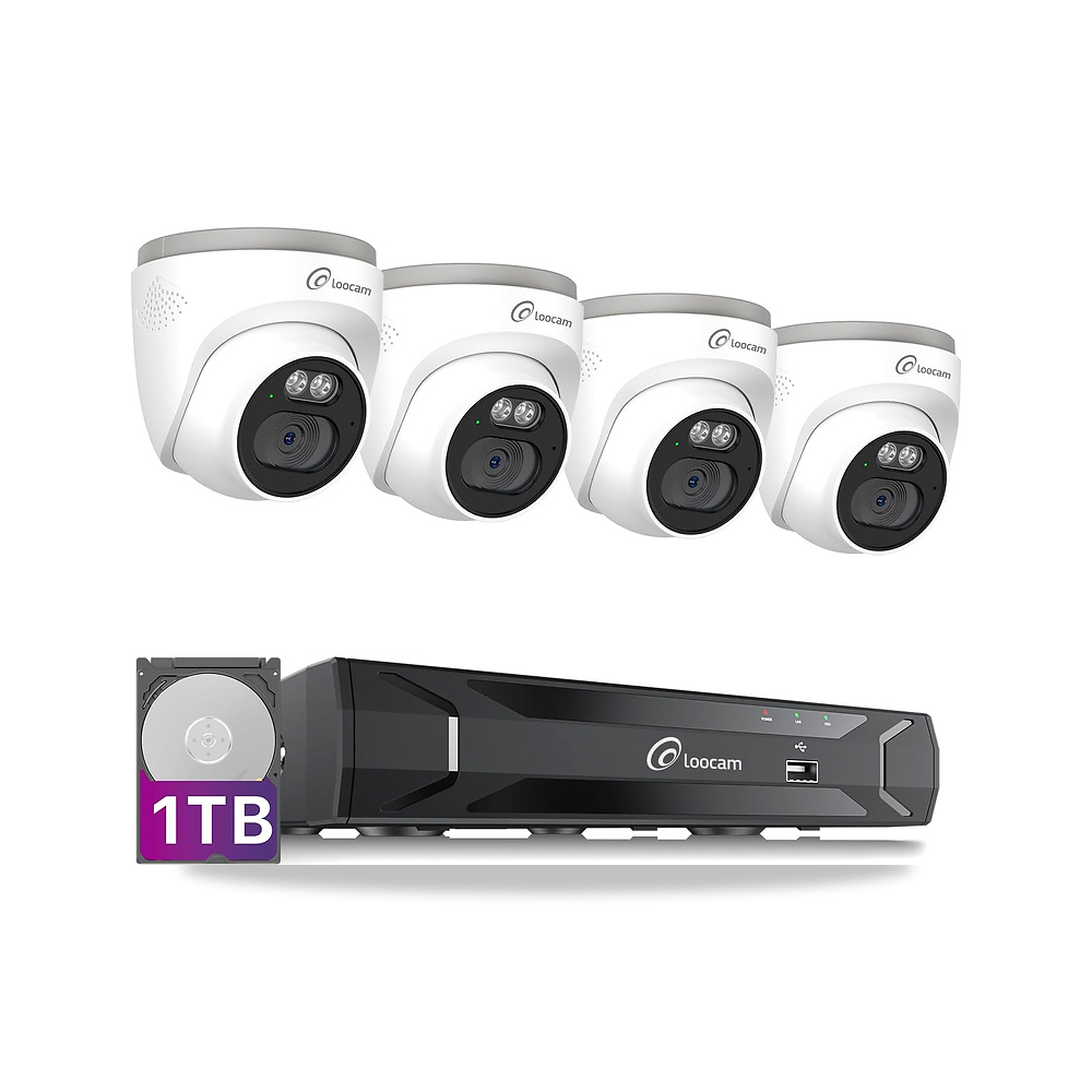 صورة منتج لووكام نظام كاميرا مراقبة بي او اي 5 ميجابكسل مع قرص صلب 1TB، 8CH NVR 4 عبوات كاميرات IP قبة 4 ميجابكسل، صوت - كود الصنف reemco-2027-1530094 - ماركة يباع من خلال reemco - توريد وتصوير حصري لشركة ريمكو القابضة السعودية