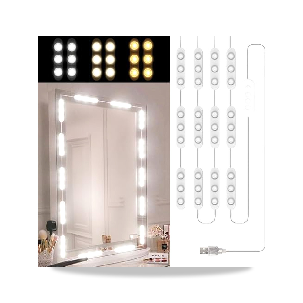 صورة منتج مصابيح LED لطاولة الزينة من جوديرن، لوضع المكياج بتصميم طاولة الزينة، 3 ألوان، 10 مستويات من السطوع قابلة - كود الصنف reemco-2027-1531482 - ماركة يباع من خلال reemco - توريد وتصوير حصري لشركة ريمكو القابضة السعودية