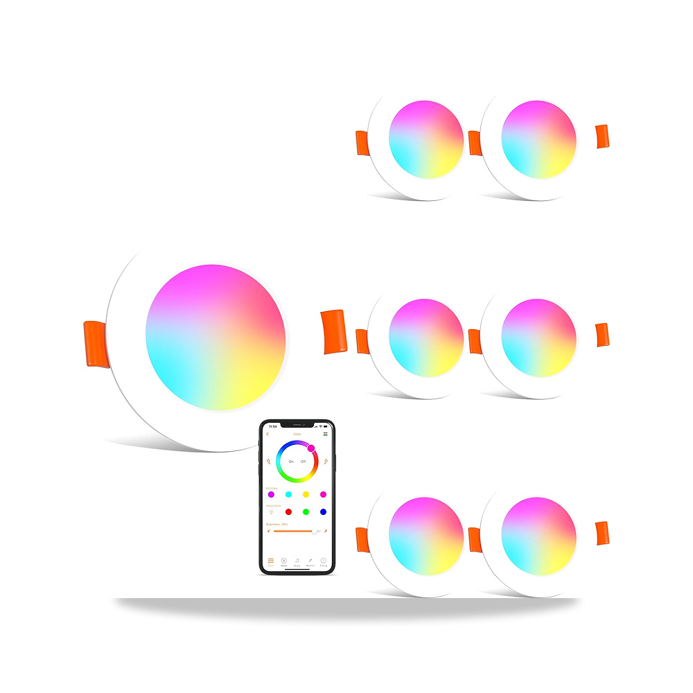 صورة منتج هيدونج مصباح LED مجوف متغير اللون RGB ابيض دافئ بلوتوث 2700 كلفن 8 واط 220 فولت IP44 سقف LED للحمام والمطبخ - كود الصنف reemco-2027-1531529 - ماركة يباع من خلال reemco - توريد وتصوير حصري لشركة ريمكو القابضة السعودية