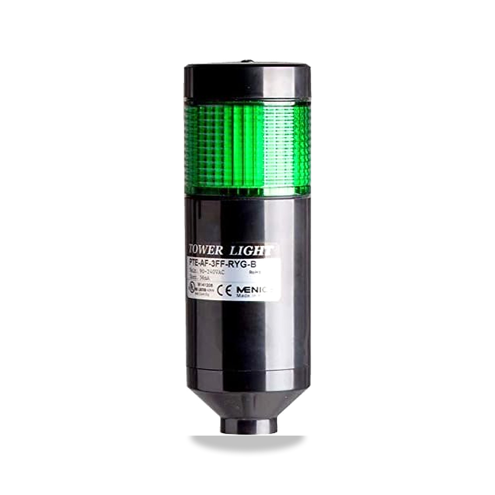 صورة منتج PTE-T-102-G-B، مصباح برج مكدس LED 56 ملم بلون اخضر معياري واحد، ثابت، هيكل اسود، موصل طرفي 24 فولت تيار - كود الصنف reemco-2027-1534154 - ماركة يباع من خلال reemco - توريد وتصوير حصري لشركة ريمكو القابضة السعودية