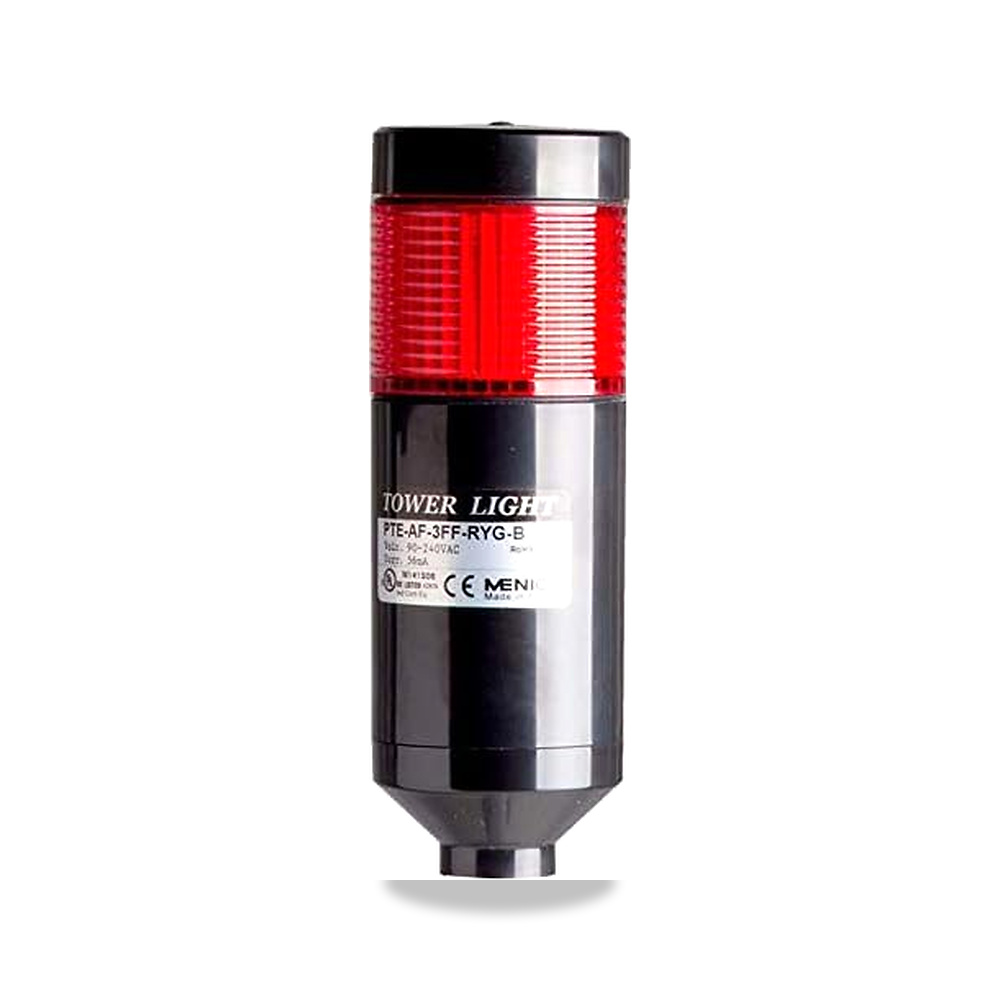 صورة منتج PTE-T-102-R-B، مصباح برج مكدس LED 56 ملم لون احمر معياري واحد، ثابت، هيكل اسود، موصل طرفي 24 فولت تيار - كود الصنف reemco-2027-1534157 - ماركة يباع من خلال reemco - توريد وتصوير حصري لشركة ريمكو القابضة السعودية