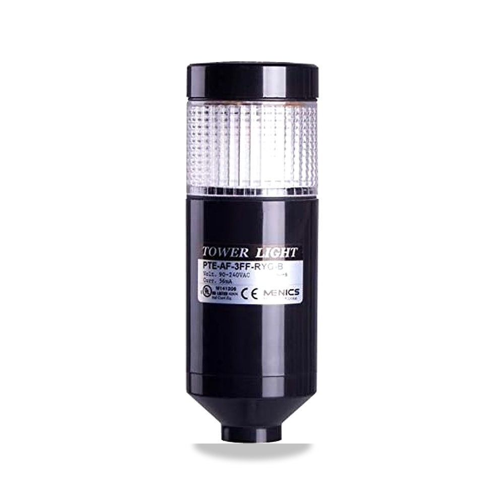 صورة منتج مصباح برج مكدس LED PTE-T-102-C-B، 56 ملم لون شفاف معياري واحد، ثابت، هيكل اسود، موصل طرفي 24 فولت تيار - كود الصنف reemco-2027-1534158 - ماركة يباع من خلال reemco - توريد وتصوير حصري لشركة ريمكو القابضة السعودية