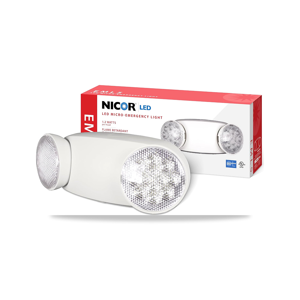صورة منتج نيكور مصباح اضاءة LED صغير للطوارئ (EML5-10-UNV-WH) – اللون ابيض – المادة أكريلونيتريل بوتادين ستايرين - كود الصنف reemco-2027-1534268 - ماركة يباع من خلال reemco - توريد وتصوير حصري لشركة ريمكو القابضة السعودية