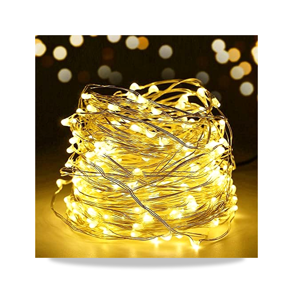 صورة منتج سالكار شريط اضاءة LED بطول 10 متر / 33 قدم، 100 صمام ثنائي للاماكن الداخلية والخارجية، سلك نحاسي مايكرو - كود الصنف reemco-2027-1534449 - ماركة يباع من خلال reemco - توريد وتصوير حصري لشركة ريمكو القابضة السعودية