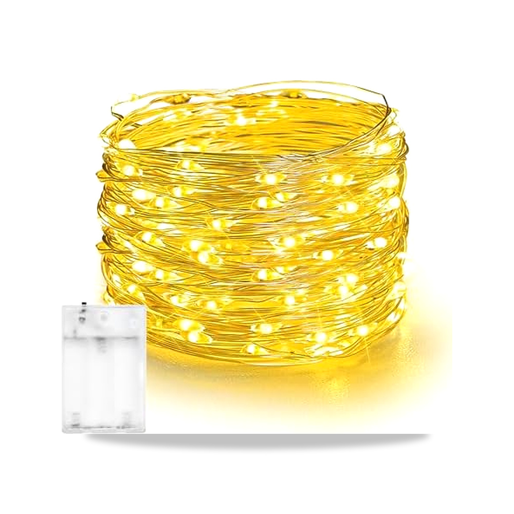 صورة منتج شريط مصابيح 100 LED، خيالية تعمل بالبطارية بوضعين، خرافية مقاومة للماء للديكورات الداخلية والخارجية للعطلات - كود الصنف reemco-2027-1534456 - ماركة يباع من خلال reemco - توريد وتصوير حصري لشركة ريمكو القابضة السعودية