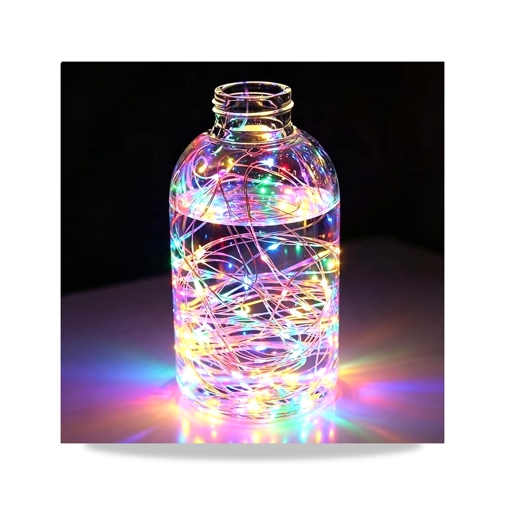 صورة منتج سلسلة مصابيح LED بسلك نحاسي RGB تعمل بالبطارية لتزيين حفلات الكريسماس والعطلات وحفلات الزفاف - كود الصنف reemco-2027-1534479 - ماركة يباع من خلال reemco - توريد وتصوير حصري لشركة ريمكو القابضة السعودية