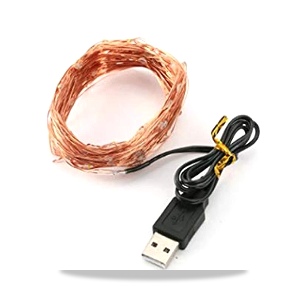 صورة منتج حبل اضاءة مصابيح LED بمنفذ USB مضاد للماء- 100 مصباح LED – 10 متر، أصفر – اللون الفاتح أحمر - كود الصنف reemco-2027-1534493 - ماركة يباع من خلال reemco - توريد وتصوير حصري لشركة ريمكو القابضة السعودية