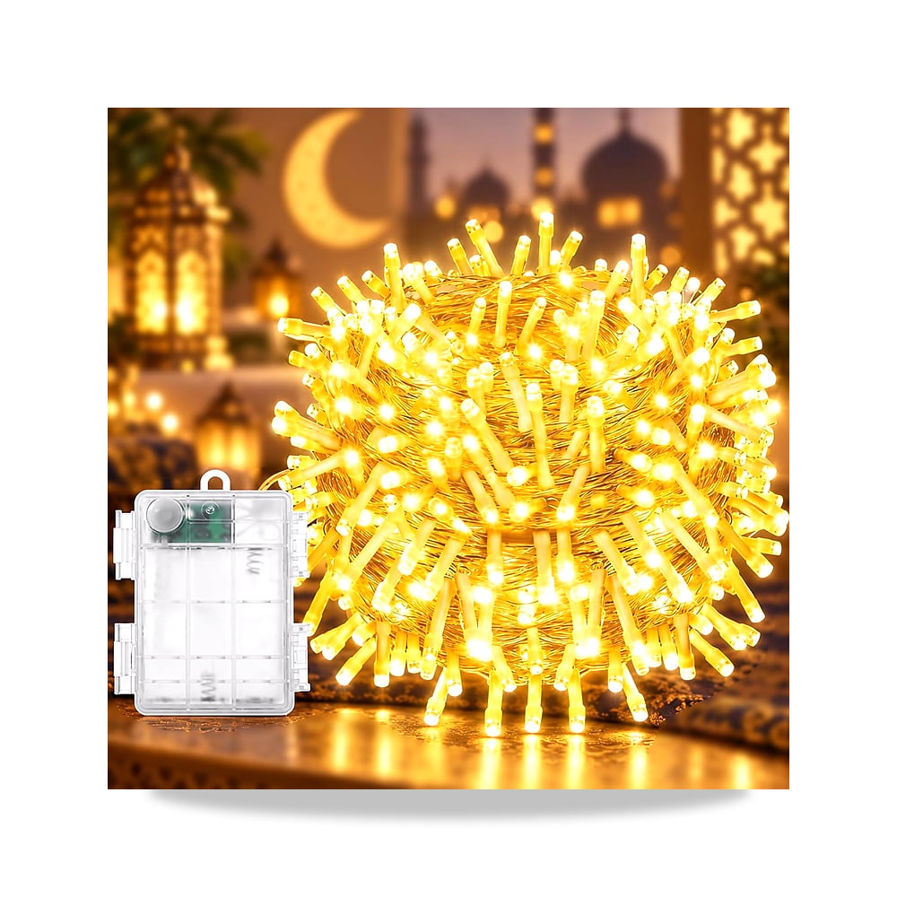 صورة منتج شريط مصابيح رمضان بطول 15 مترًا مكون من 150 مصباح LED لزينة من ياويلتي، مناسب للتزيين الداخلي والخارجي، زينة - كود الصنف reemco-2027-1534546 - ماركة يباع من خلال reemco - توريد وتصوير حصري لشركة ريمكو القابضة السعودية